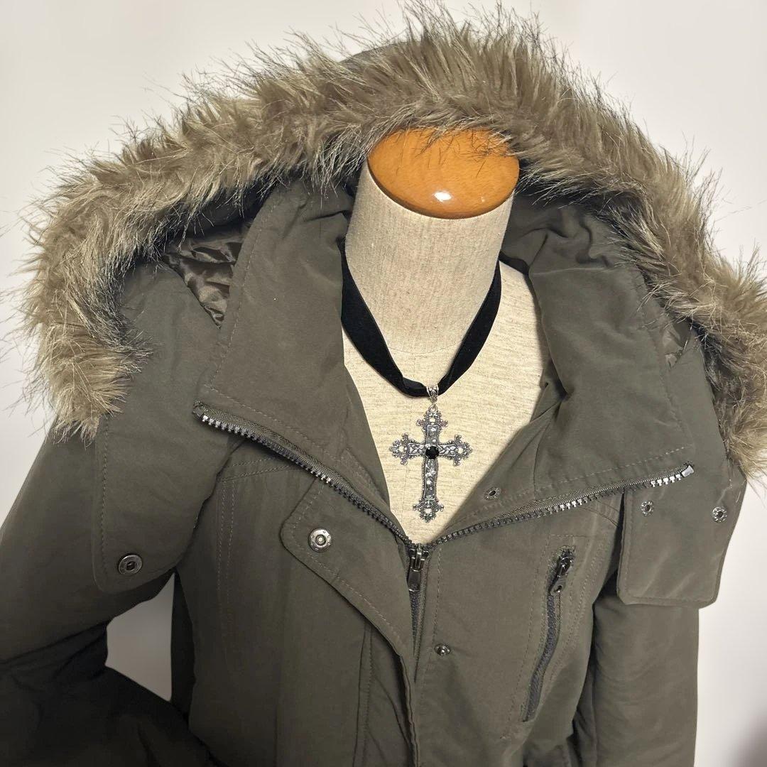 y2k ファー付モッズコートグランジフェアリー　森ガール 平成ギャル　geek