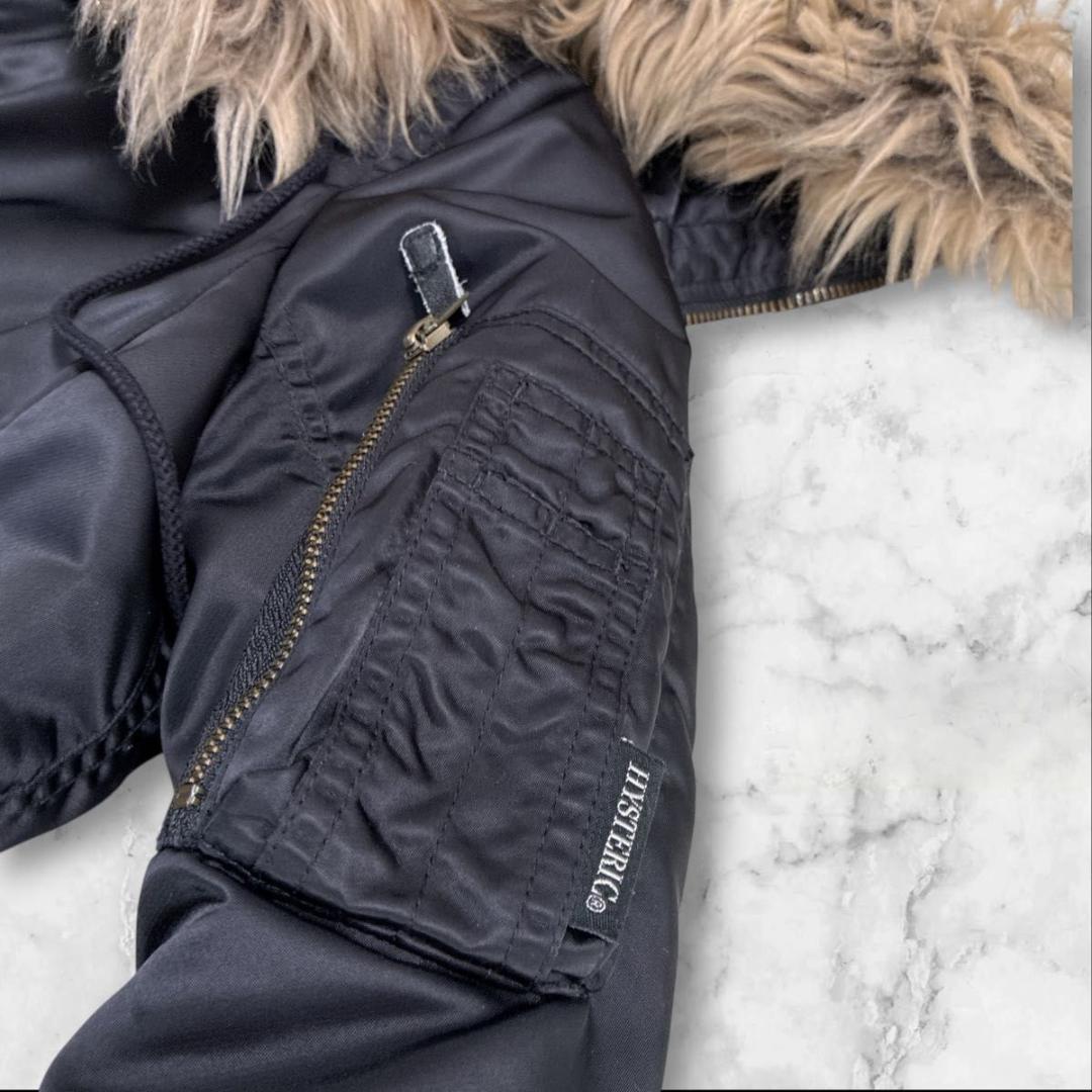 ヒステリックグラマー　モッズコート　N-3B ファー 　ワッペン　フードジップ