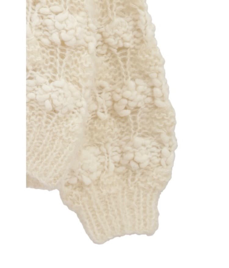 ★CLANE人気BUMPY OVER V NECK KNIT TOPS★白★新品