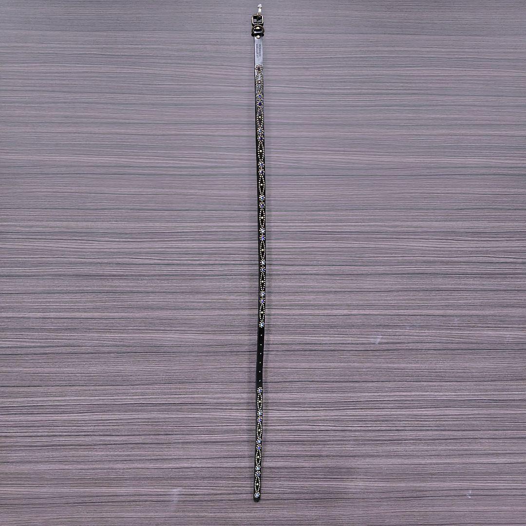 クロス青■本革レザーフルスタッズナローベルト☆アメカジヴィンテージビンテージ