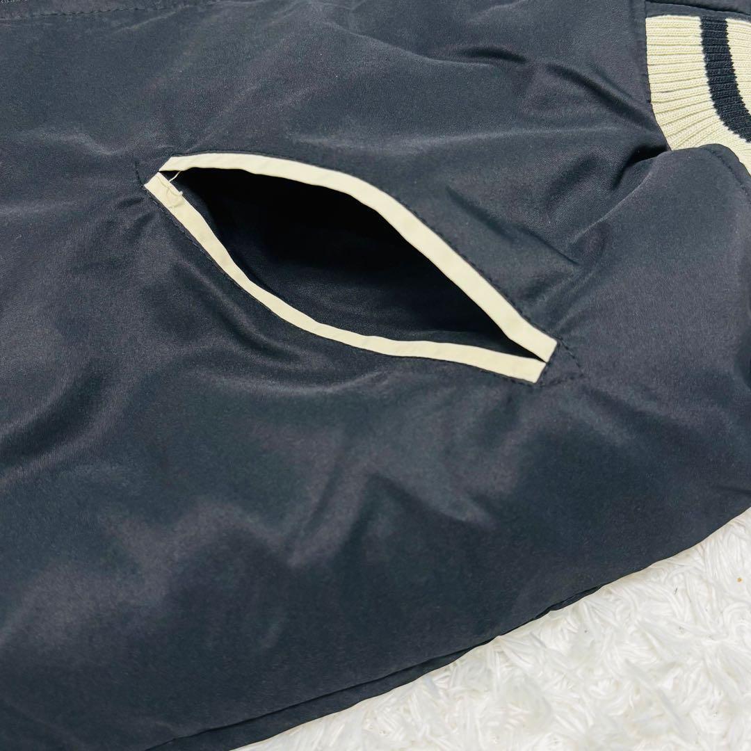 極美品 タグ付き 未使用級 絡繰魂 スカジャン 龍 桜 刺繍 XL サテン 派手