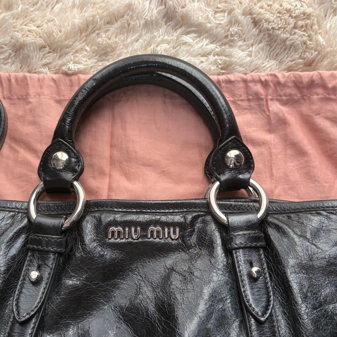 ✨希少✨MIUMIU 2way ハンドバッグ ブラック シルバー