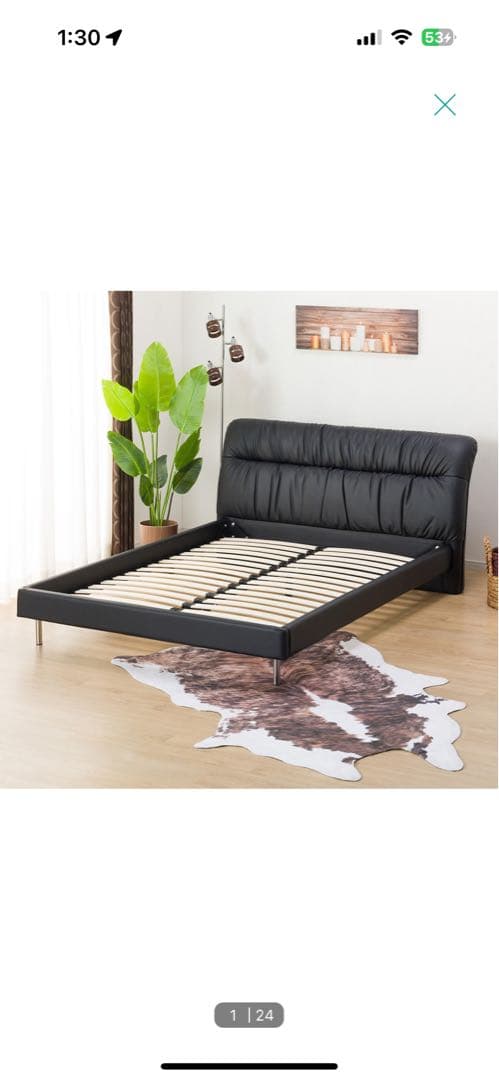 ダブルベッドフレーム ブラック