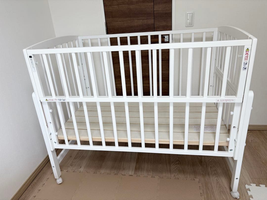 2025年3月購入　nommoc Wオープン ハイタイプ ベビーベッド　ホワイト