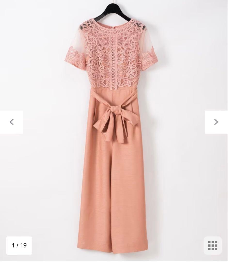 【新品】　グレイスコンチネンタル　ドレス　サロペット　S コード刺繍　パンツ