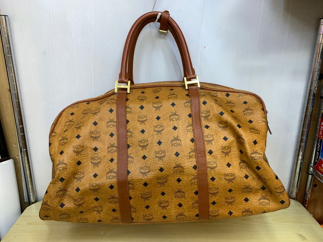 【中古】MCM 大型ボストンバッグ ショルダーストラップ欠品