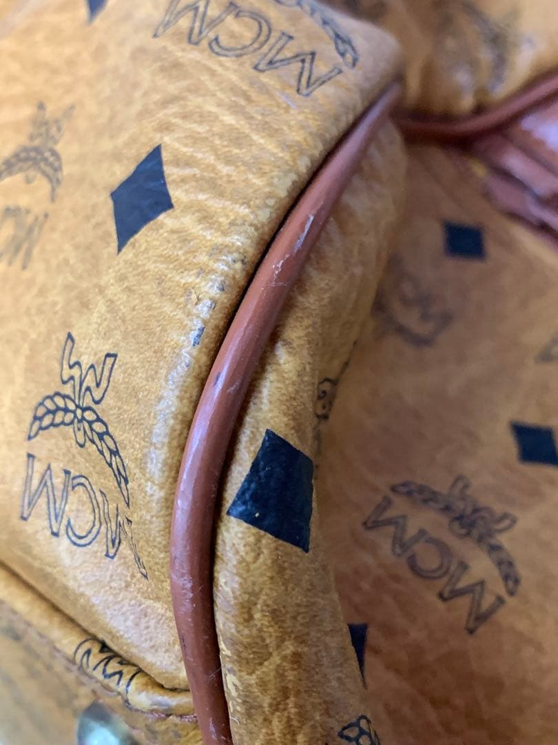 【中古】MCM 大型ボストンバッグ ショルダーストラップ欠品