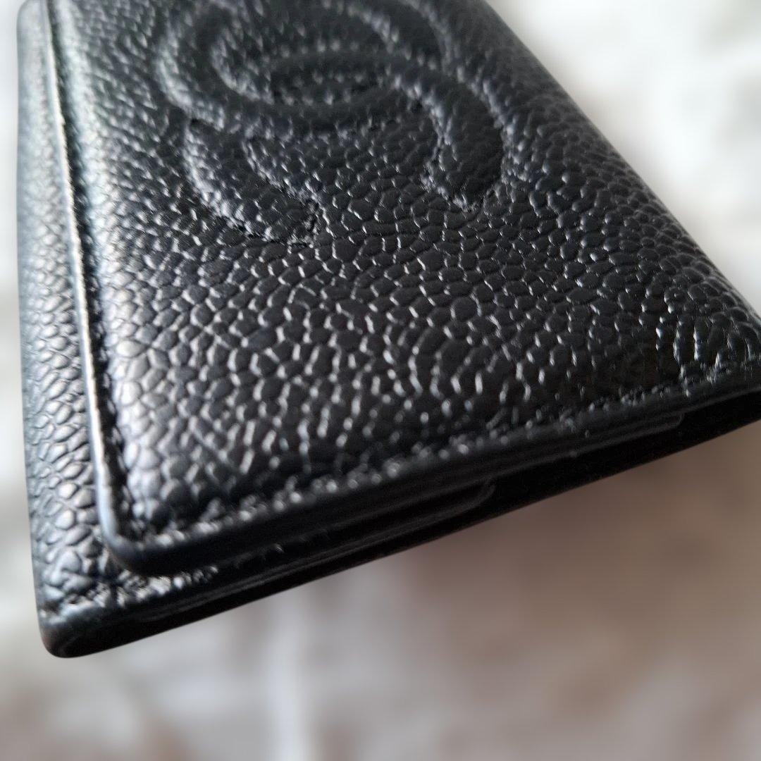 CHANEL ブラック キャビアスキンキーケース