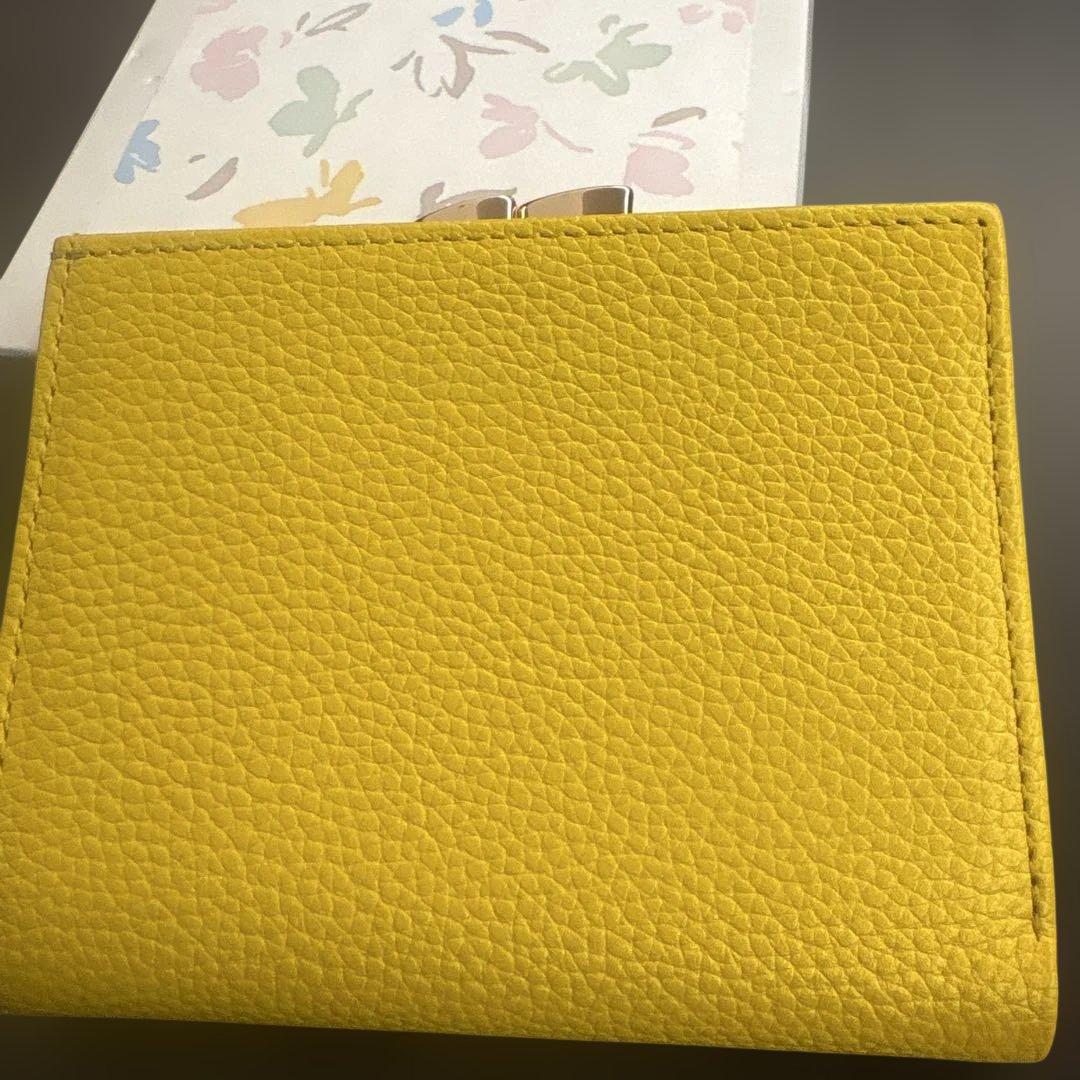 【皇居折り財布】⭐︎幸運のイエロー⭐︎/《新品未使用》/高級牛革/レア