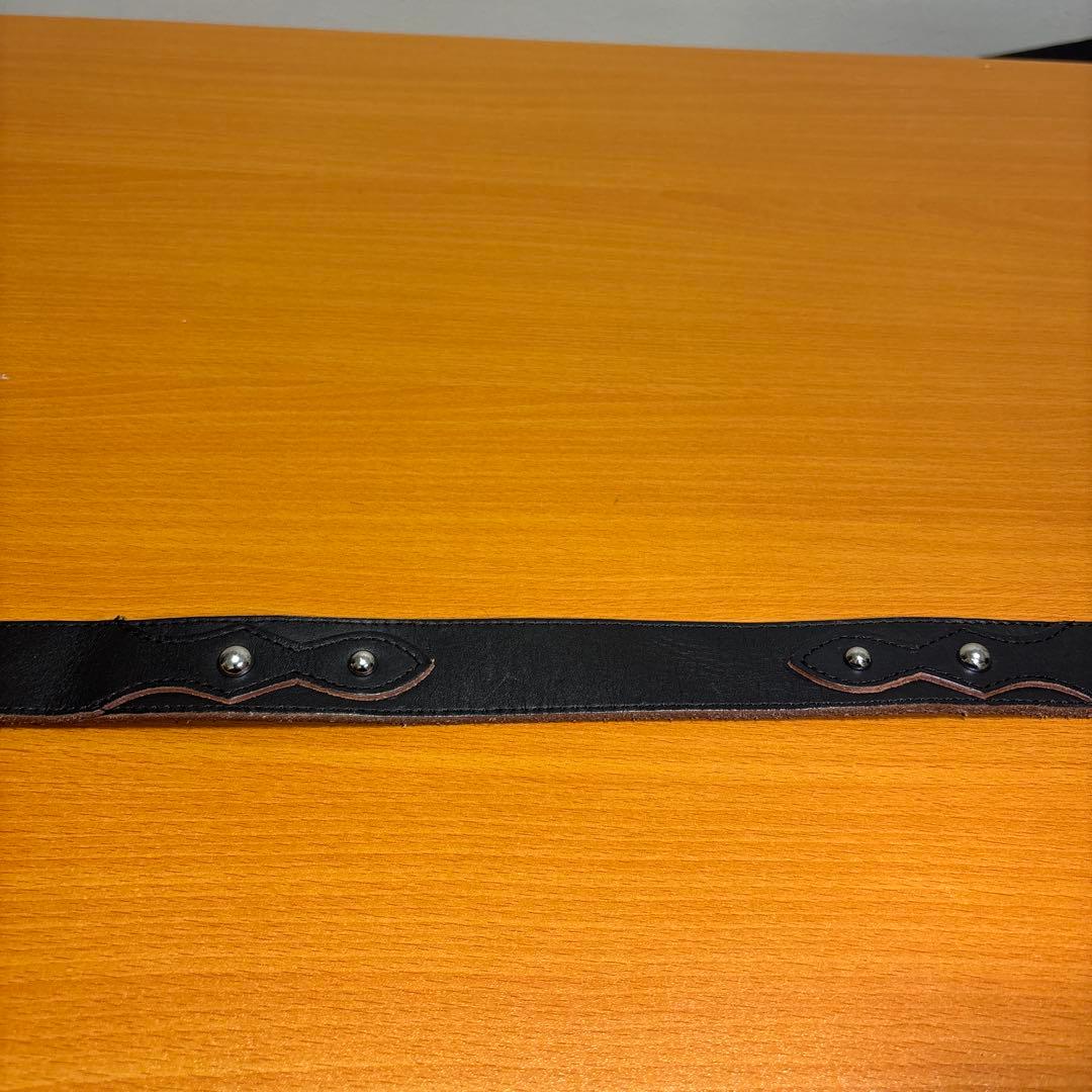 stussy 本革ベルト、ブラック、メンズ