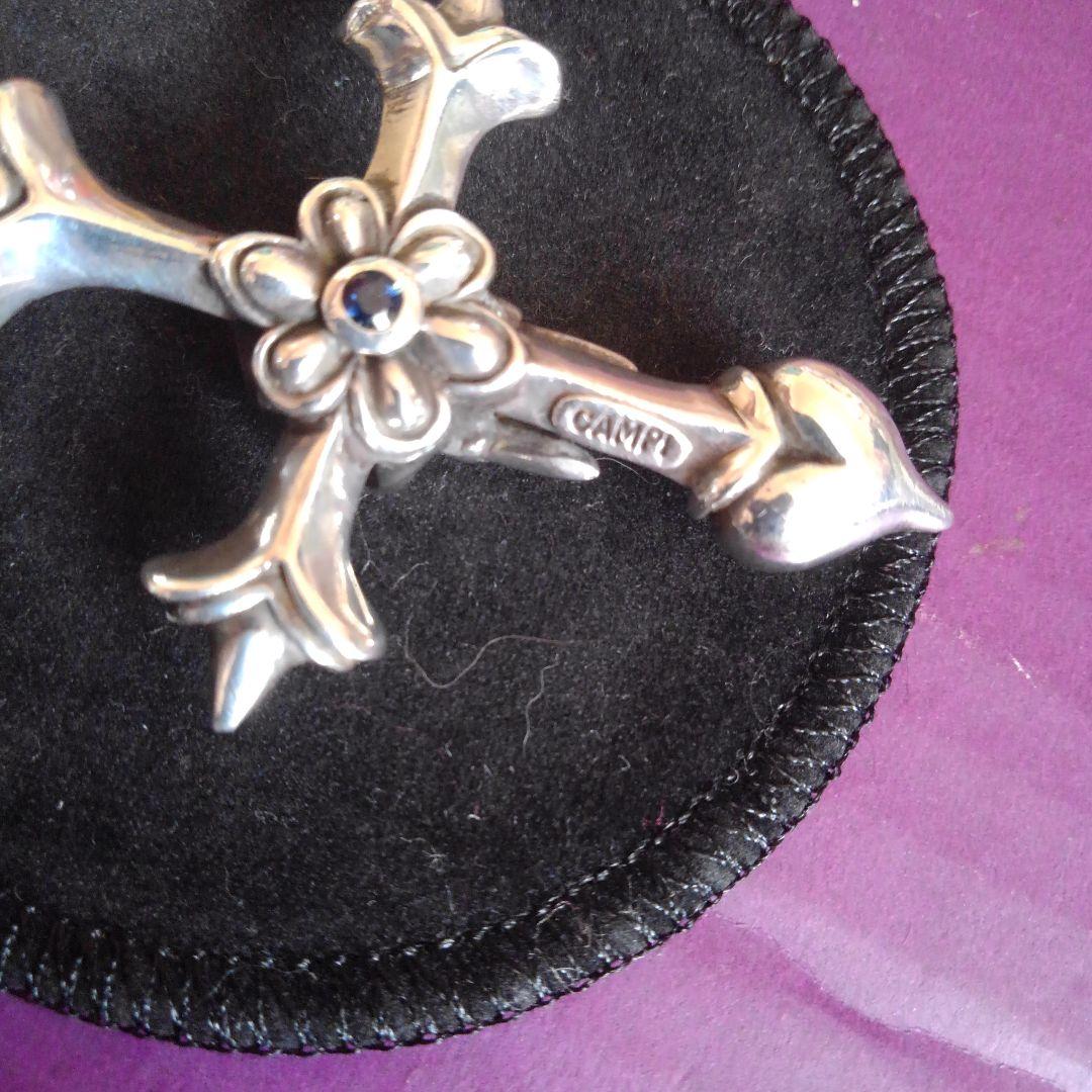 美品 廃盤 TIM CAMP スカルとハート クロスペンダント 37g