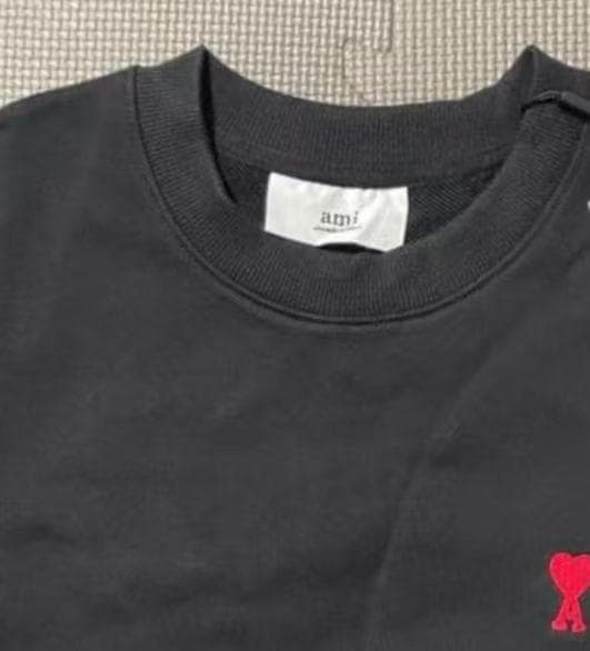 Ami ParisブラックハートクルーネックトレーナーL