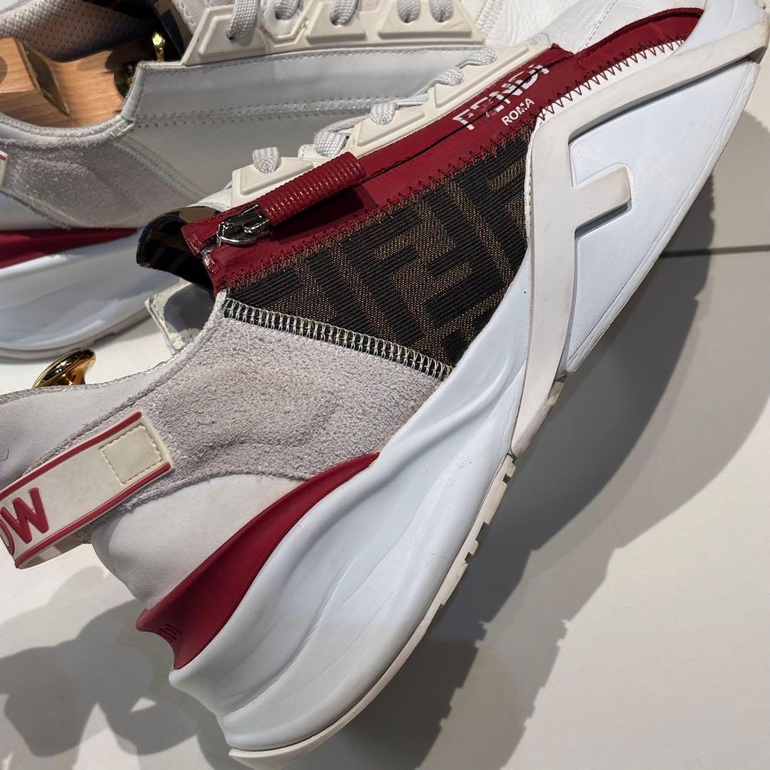 美品‼️FENDI フェンディフロー サイドジップ ロゴ入り スニーカー