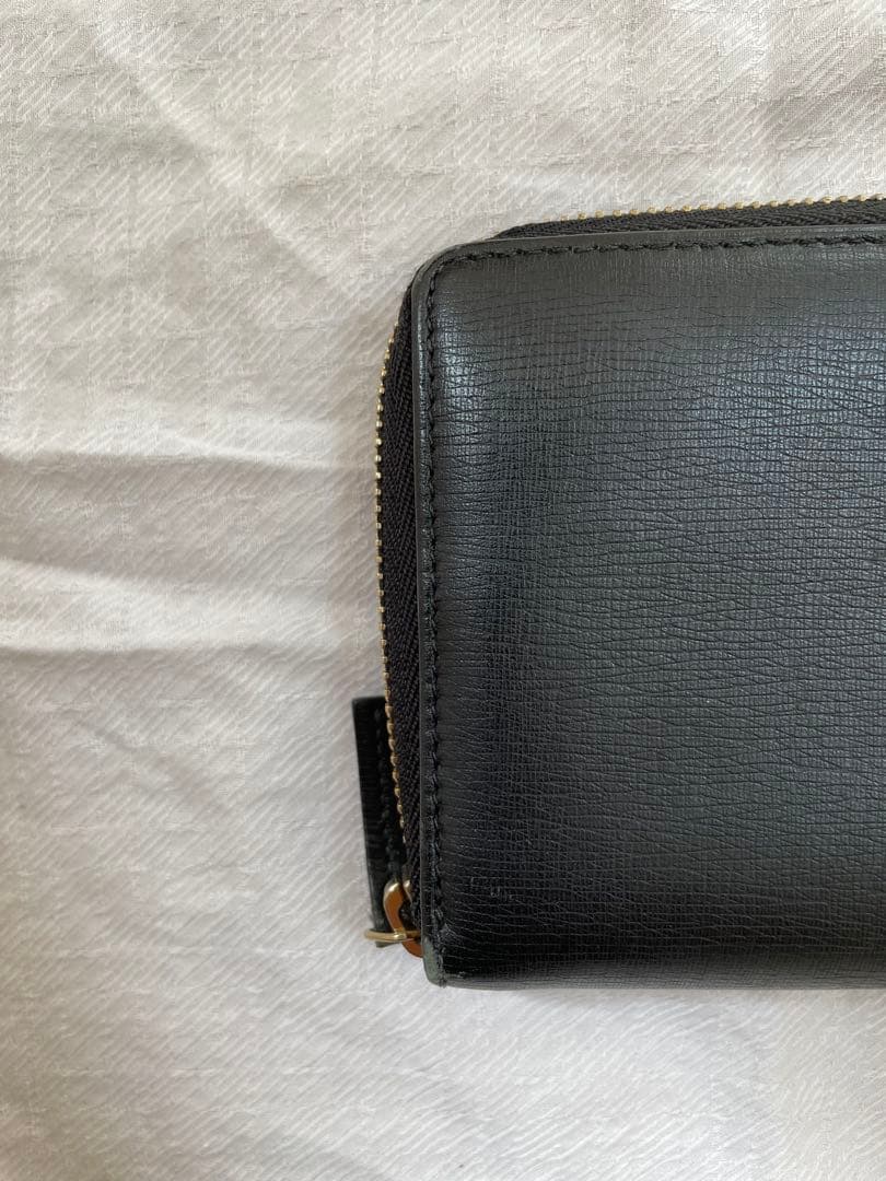 【Rii】GUCCI 黒 長財布 ゴールドロゴ