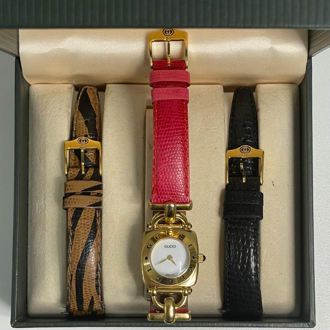 【正規品】 GUCCI 6300L 白文字盤 チェンジベルト レディース腕時計