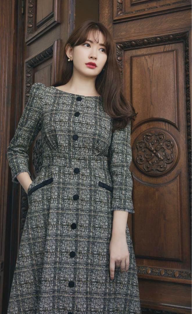 ワンピース Herlipto / Classic Tweed Midi Dress