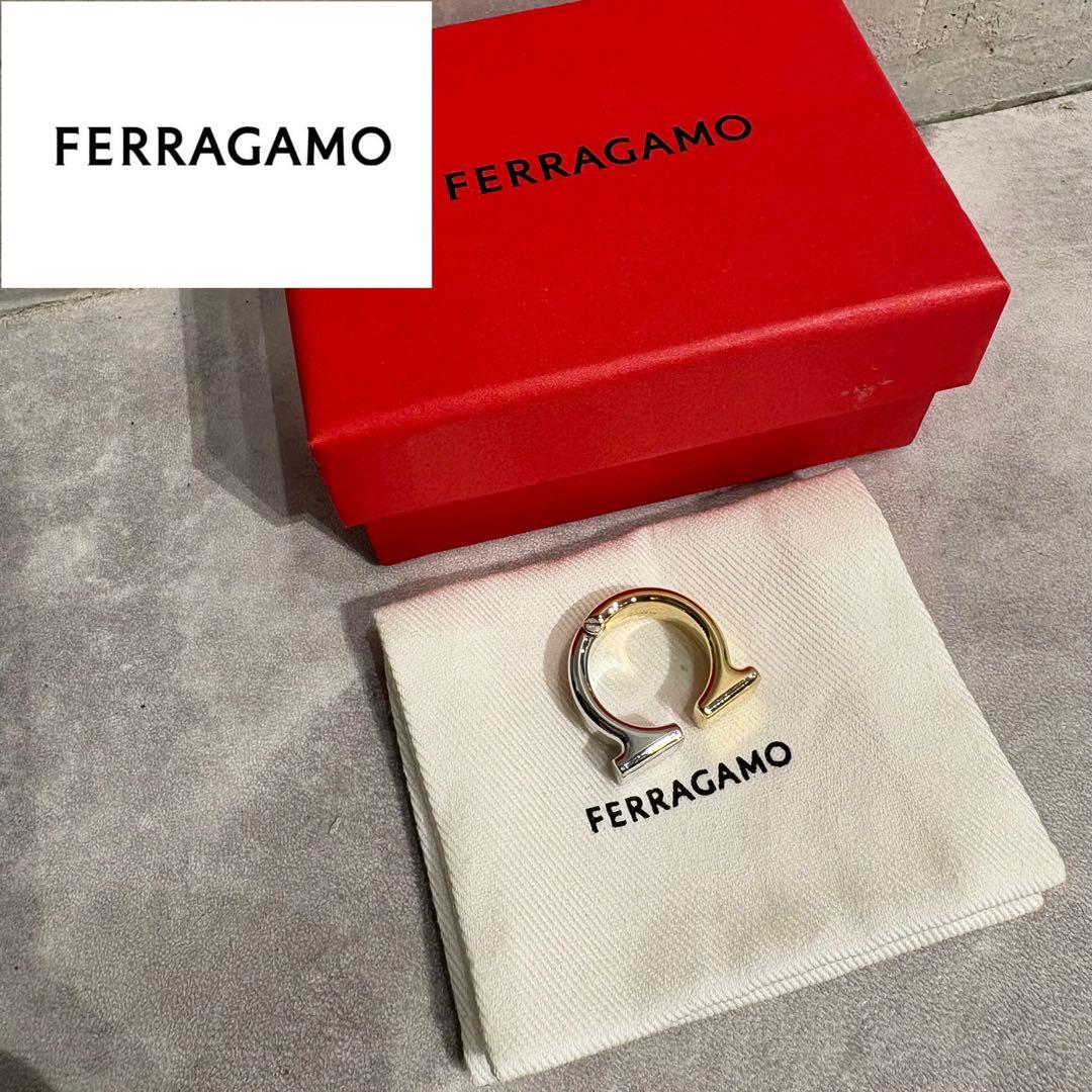 フェラガモ リング シルバー ゴールド バイカラー イタリア製 ガンチーニ 美品