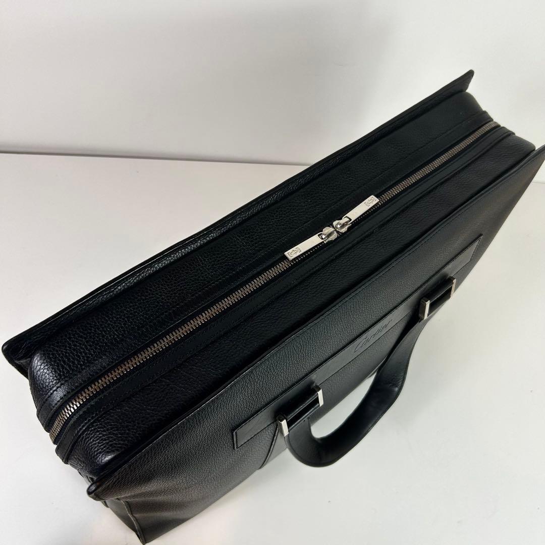 現行・美品✨カルティエ ビジネスバッグ レザー 本革 ブラック A4可 大容量