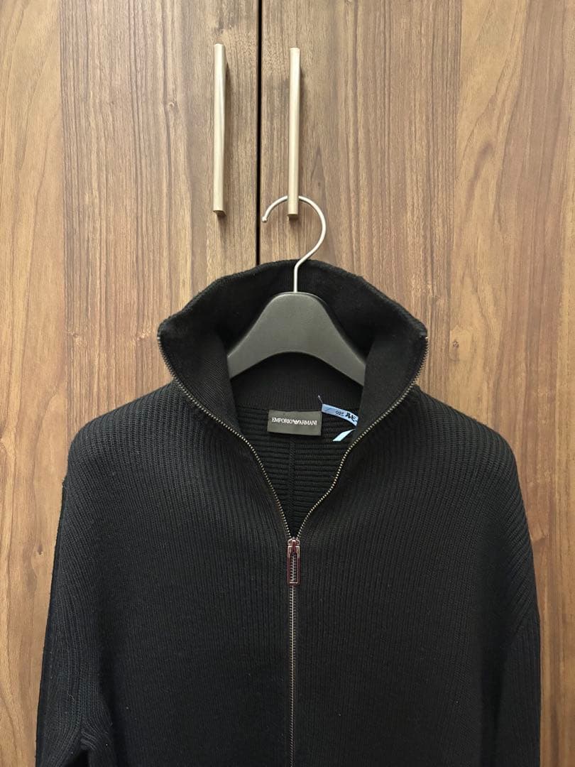 正規品 EMPORIO ARMANI アルマーニ 黒 ジップアップニット