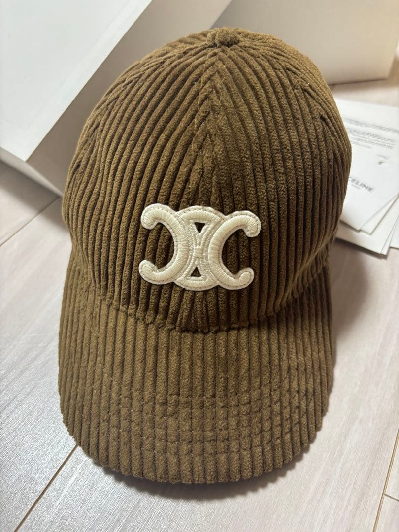 CELINE✳︎コーデュロイ ベースボールキャップ Sサイズ