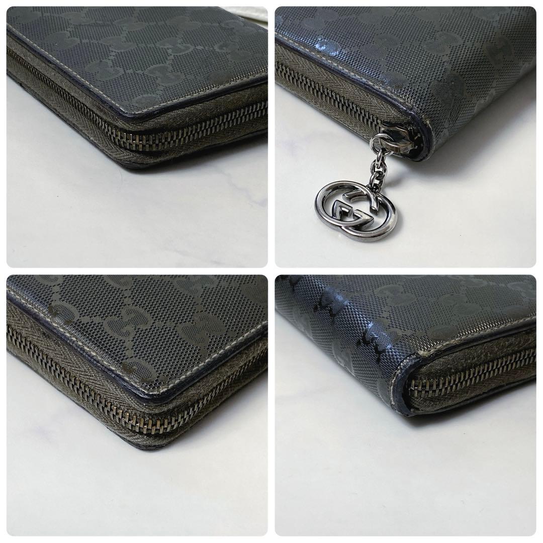 グッチ GUCCI インプリメ GG柄 ラウンドファスナー 長財布 ブロンズ