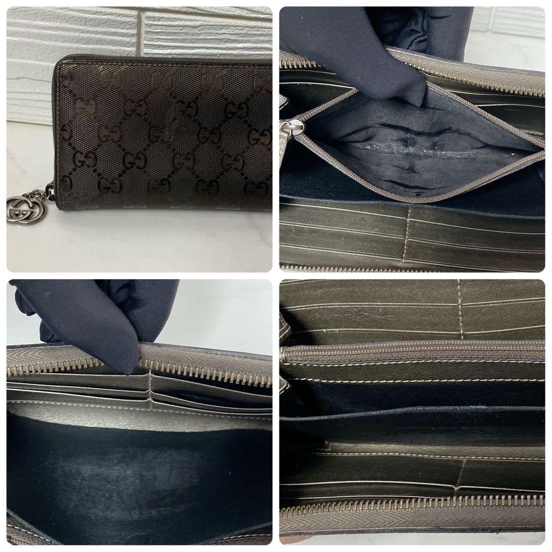 グッチ GUCCI インプリメ GG柄 ラウンドファスナー 長財布 ブロンズ
