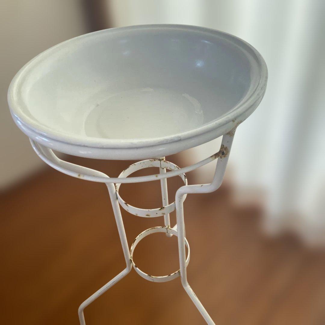 マリービンテージホーロースタンド付きホーローボール2点