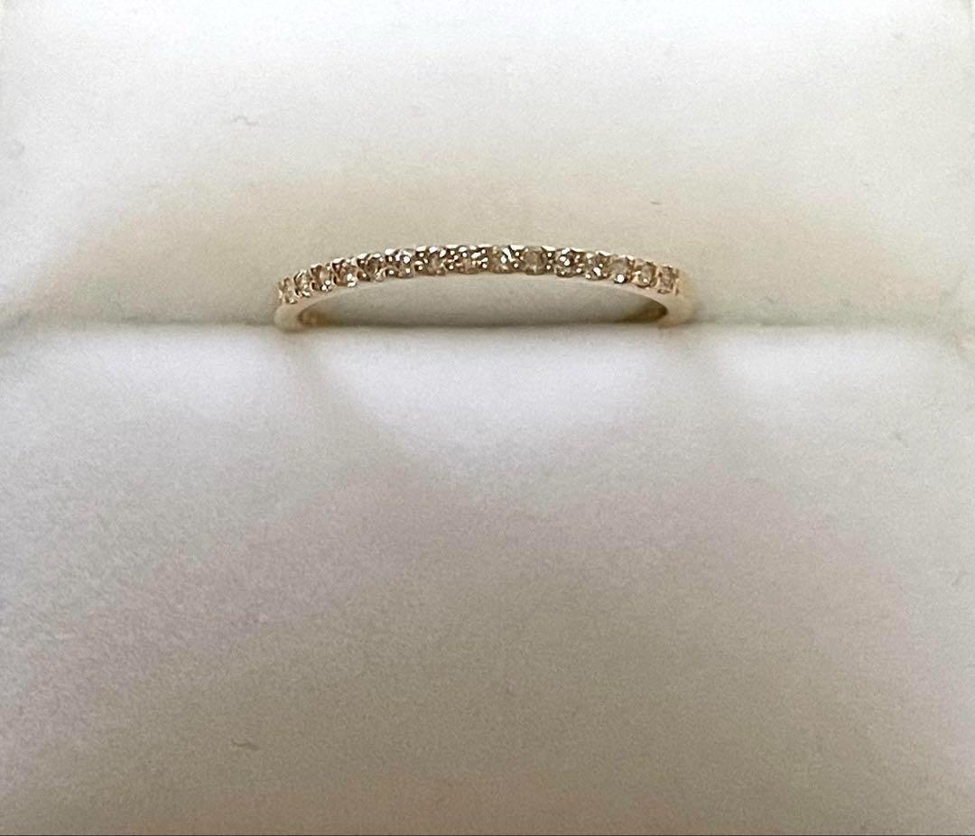 agete ハーフエタニティリング 9号 ダイヤ K18 ゴールド アガット