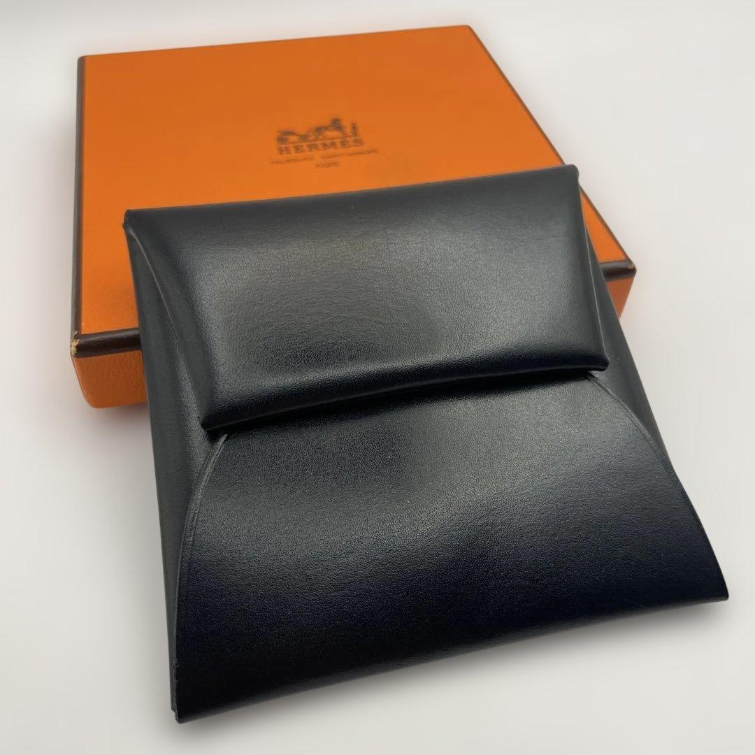 エルメス　バスティア　ボックスカーフ　ノワール　ブラック　小銭入れ　ケース