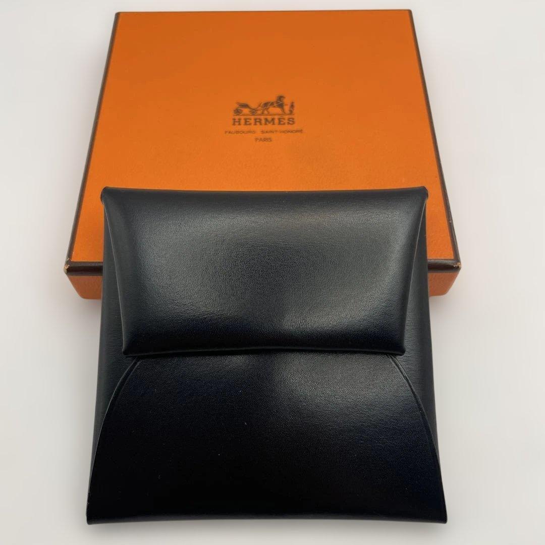 エルメス　バスティア　ボックスカーフ　ノワール　ブラック　小銭入れ　ケース