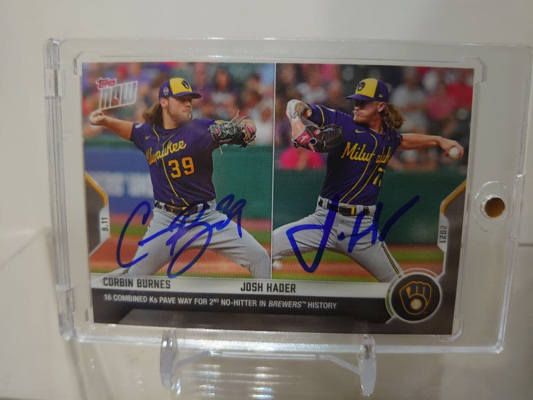 直筆サイン topps now CORBIN BURNES JOSH HADER