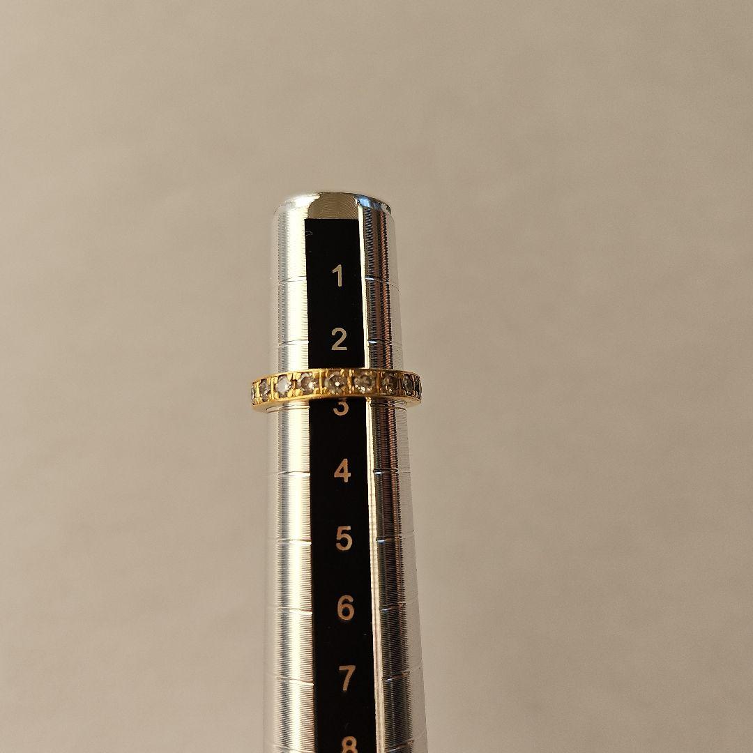 K18 ダイヤモンドリング フルエタニティ 2.7号0.7ct 約２g ピンキー