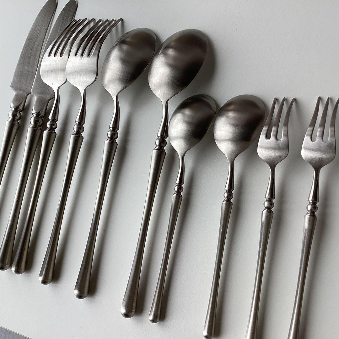 未使用 シルバー カトラリー ディナー & デザート スプーン フォーク ナイフ