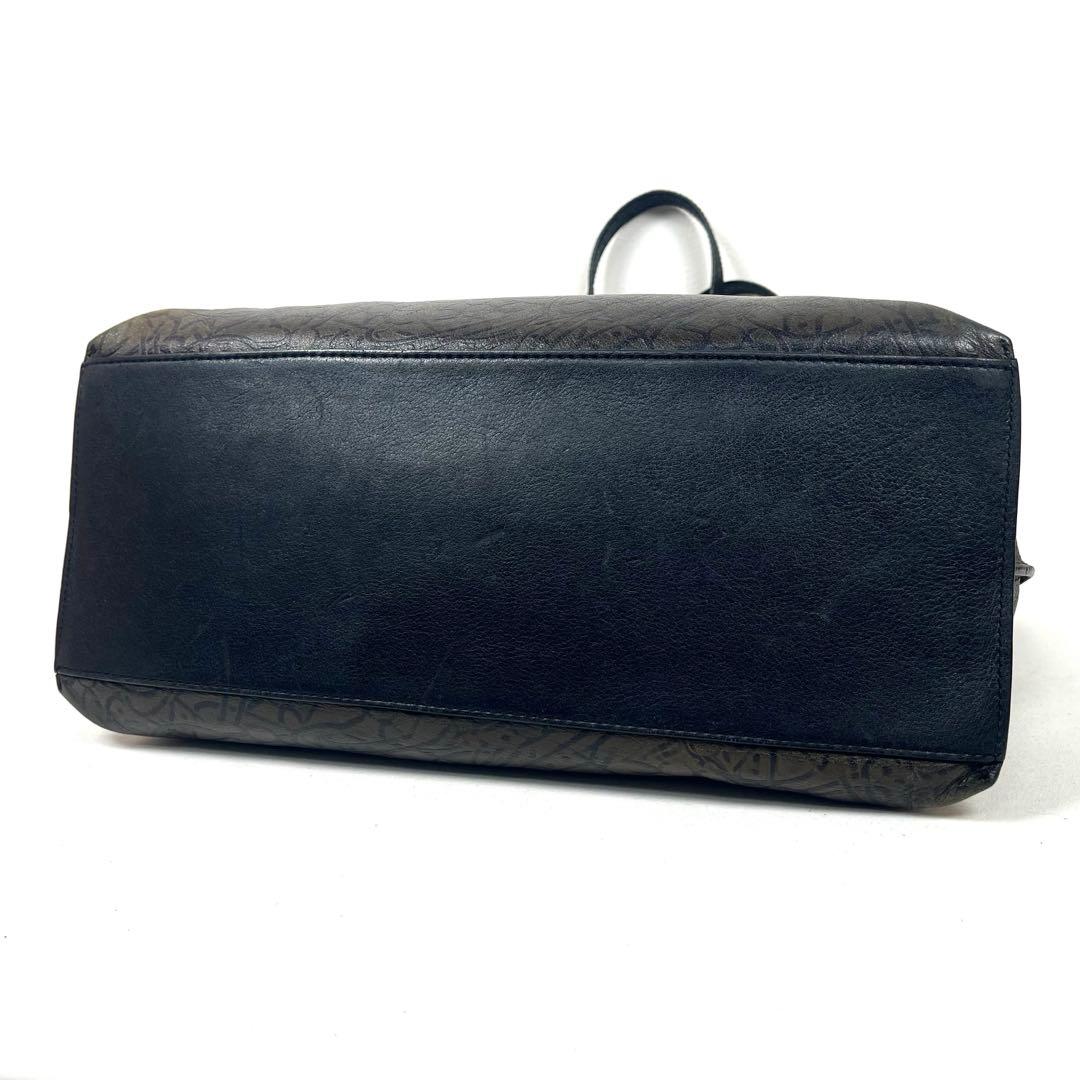 ヴィヴィアン　激レア　トートバッグ　オーブ総柄　ロゴエンボス　本革　ブラウン