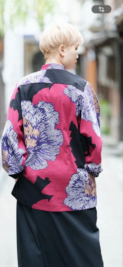 1回着　おしゃれなシャツジャケット　ソウソウ　薙刀長草衣　芍薬　灯火