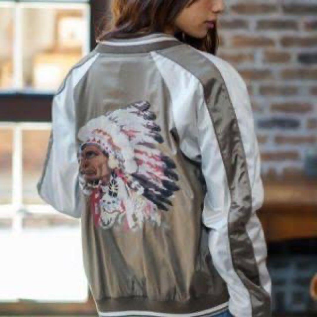 美品【goa】インディアン刺繍/リバーシブル/サテン スカジャン ジ