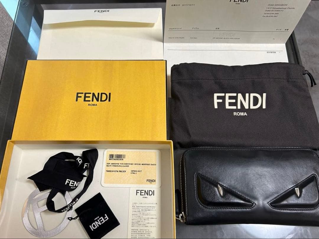 ◼️FENDI 7M0210 モンスターアイ 長財布 黒 正規品◼️
