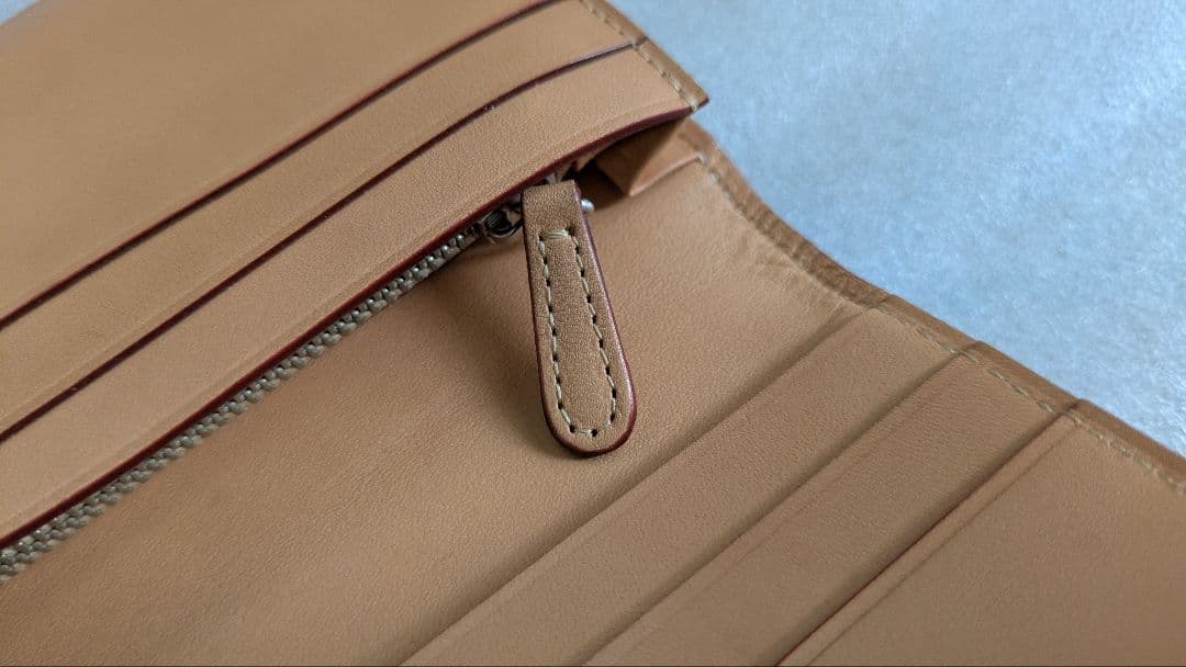 ganzo　コードバン ファスナー小銭入れ付き長財布　ダークグリーン