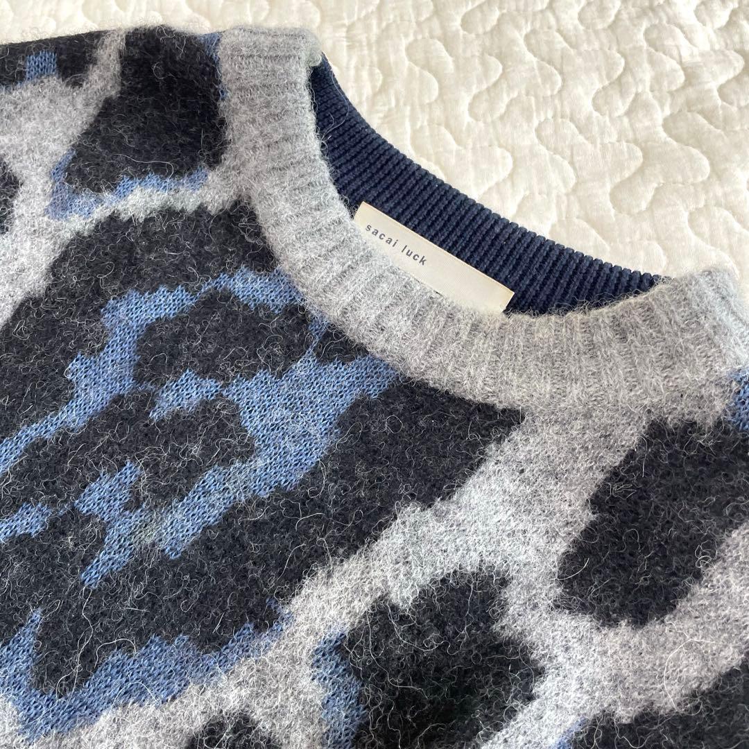 sacai luck レオパードニットセーター　ウール混合　アルパカ混合
