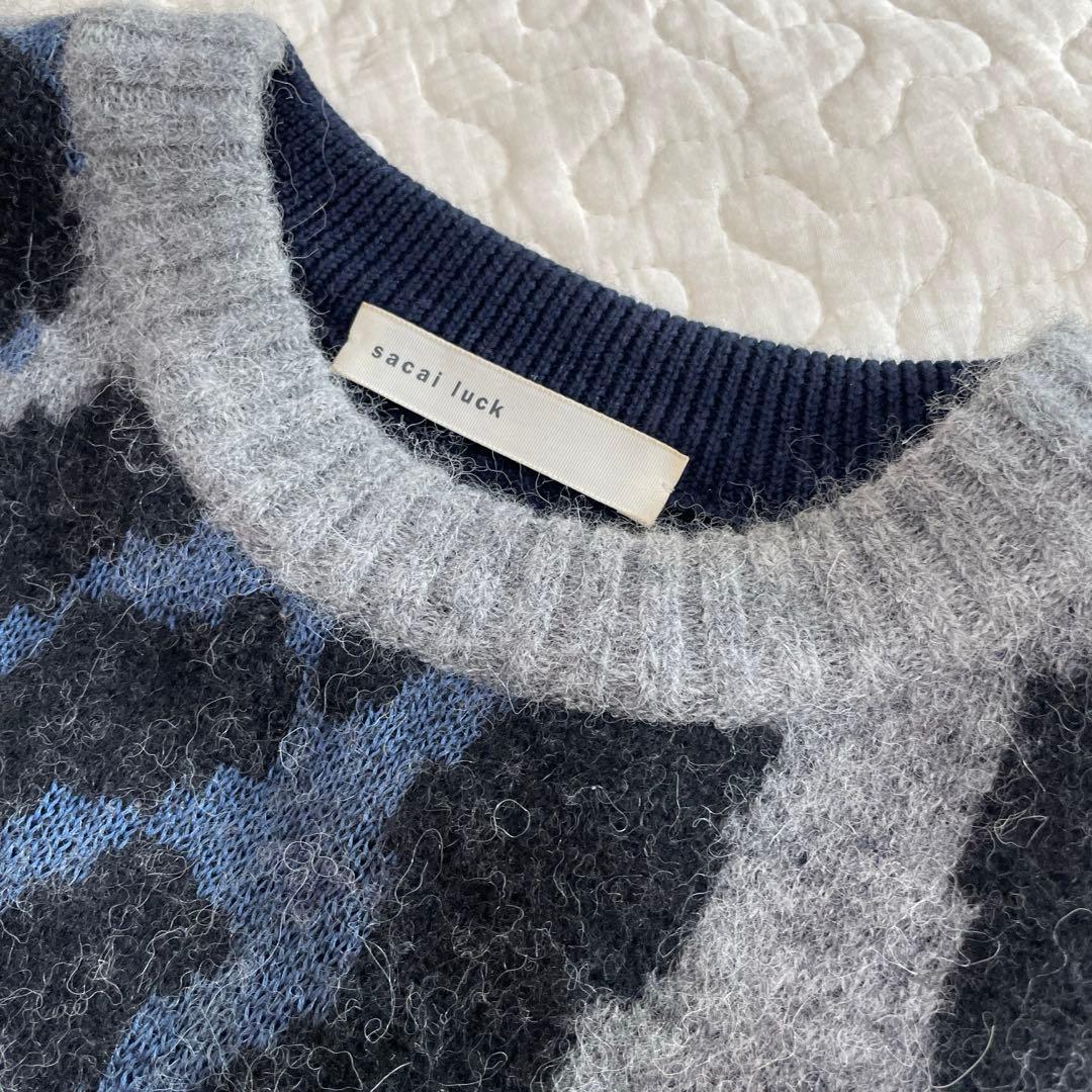 sacai luck レオパードニットセーター　ウール混合　アルパカ混合