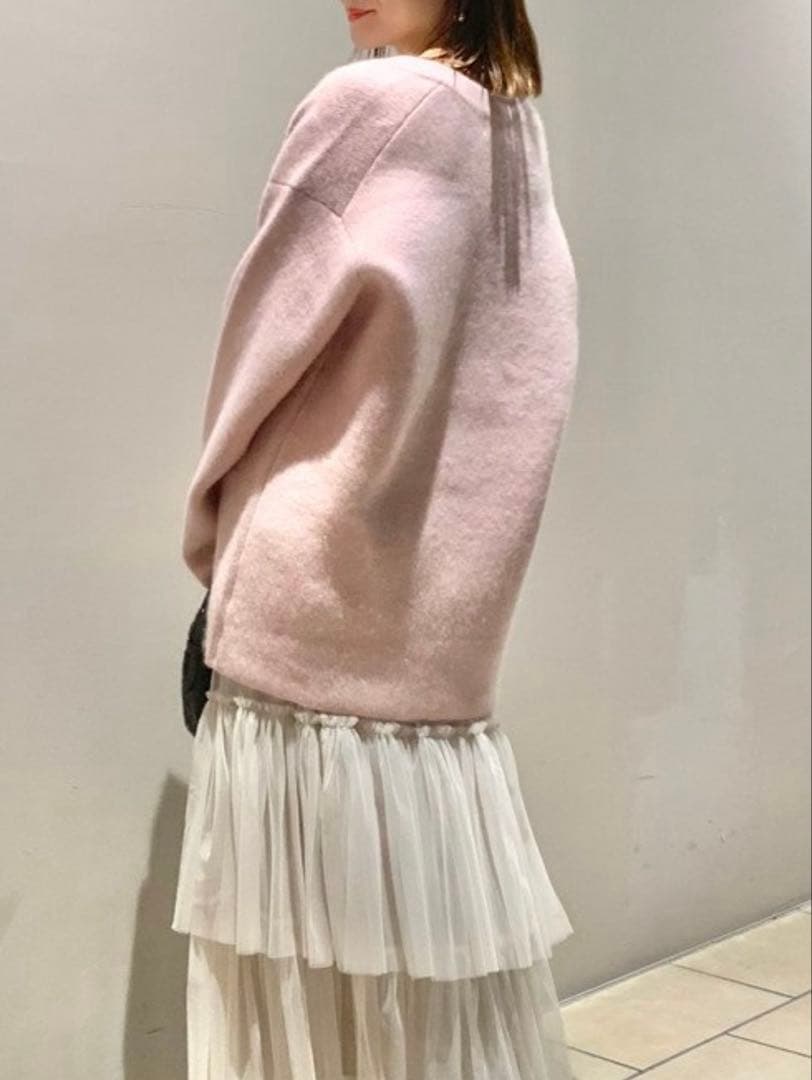 FRAY.ID ダブルフェイスコーディガン ピンク