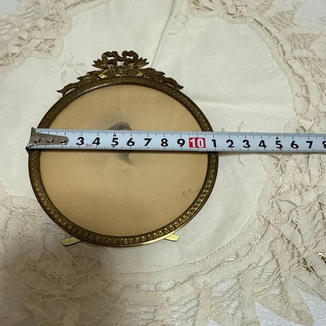 フランス　アンティークフォトスタンド ガラス付き 写真立て フォトガラス