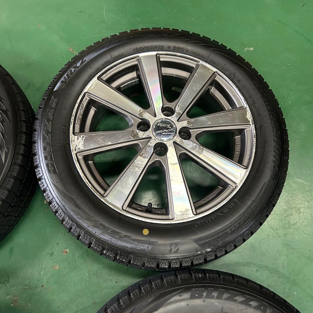 中古スタッドレス185/60R16ブリザック4本セット　ノート、オーラ、デミオ等