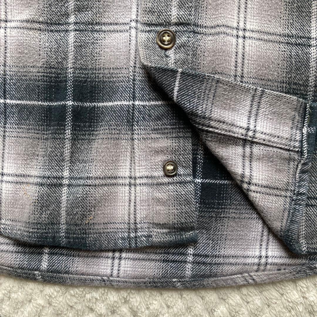 90s 白 黒 オンブレ ネルシャツ 50s 60s レーヨン ファイブブラザー