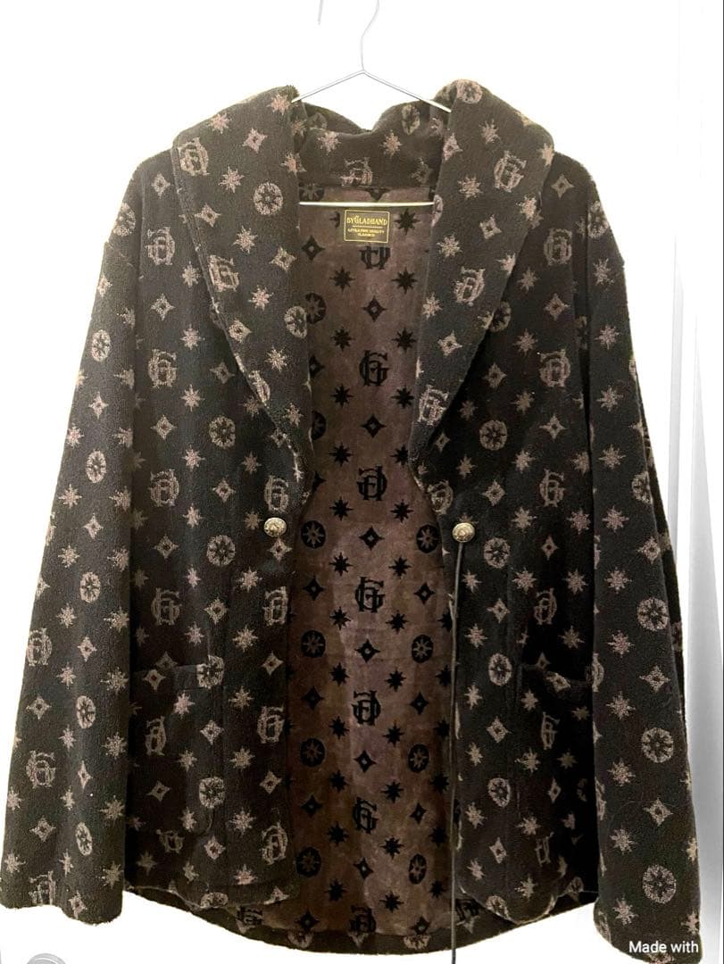 バイグラッドハンド スモーキングジャケット シルバー925 ボタン　美品 M