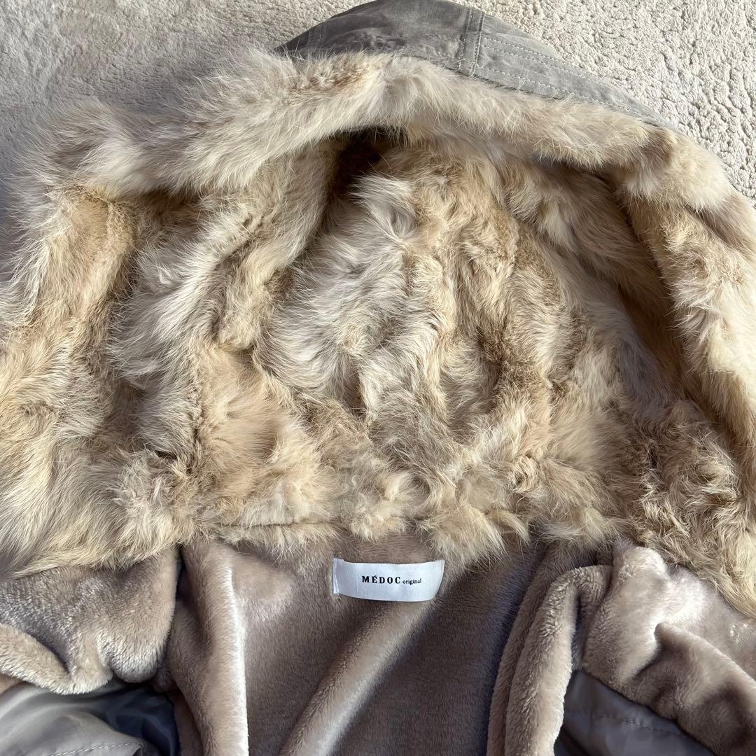 新品✨️メドック 2wayファーフーデッドモッズアウター ロングコート M