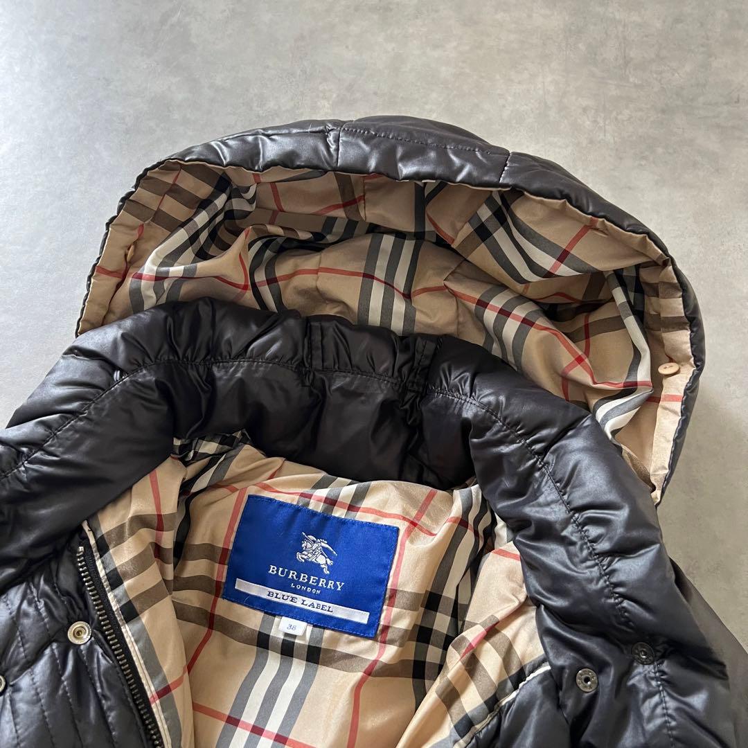 【美品】 BURBERRY バーバリー ノバチェック ダウン コート ブラック