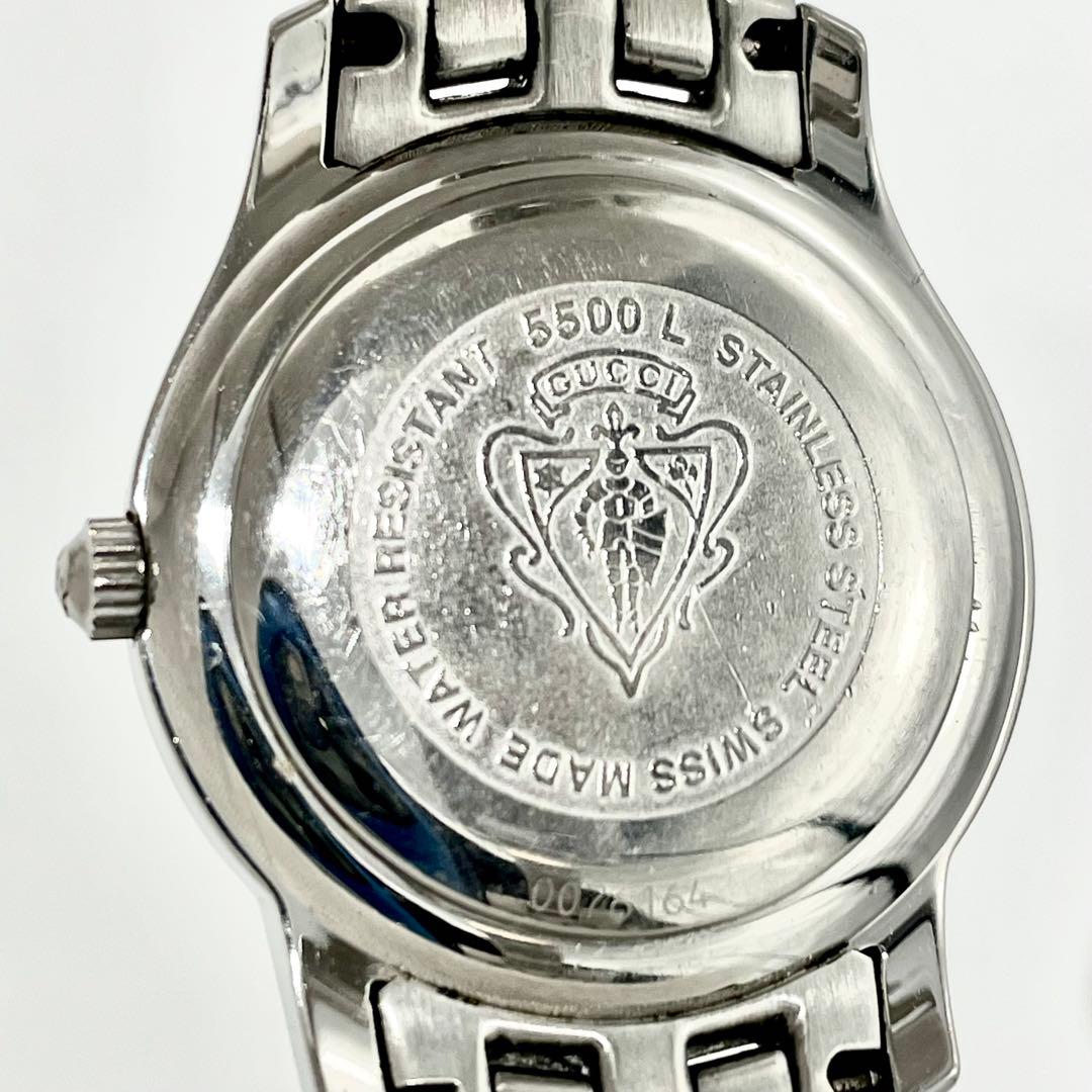 【稼働/新品電池】グッチ 5500L デイト 黒文字盤 腕時計 レディース