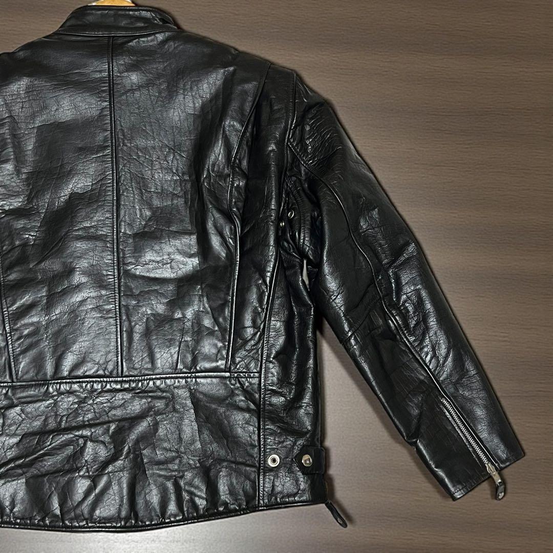 80s ヴィンテージ　FIRST 本革　シングルライダース キルティングライナー