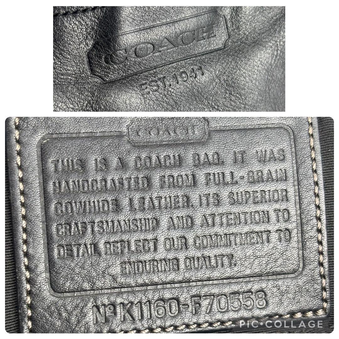 COACH レザー 2wayトートバッグ F70558 ブラック